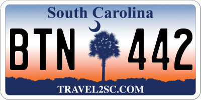 SC license plate BTN442