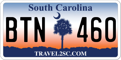 SC license plate BTN460