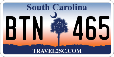 SC license plate BTN465