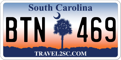 SC license plate BTN469