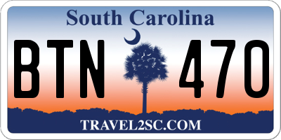 SC license plate BTN470