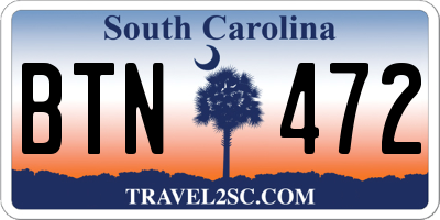 SC license plate BTN472
