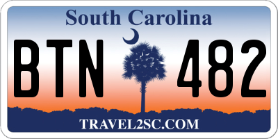 SC license plate BTN482