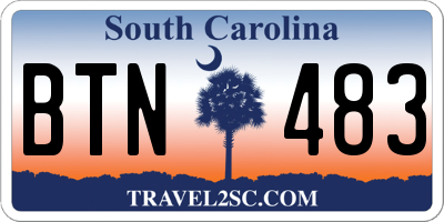 SC license plate BTN483