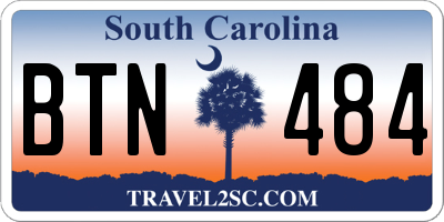 SC license plate BTN484