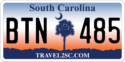SC license plate BTN485