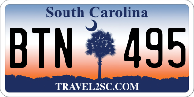 SC license plate BTN495