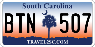 SC license plate BTN507