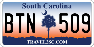 SC license plate BTN509