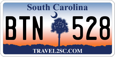 SC license plate BTN528