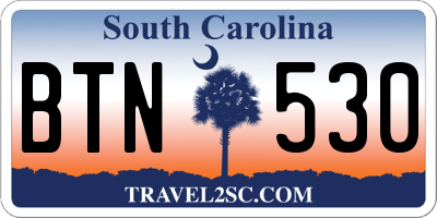 SC license plate BTN530