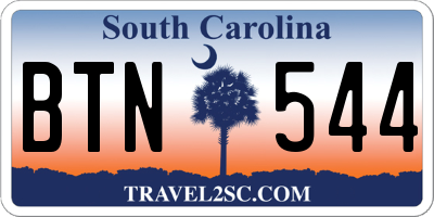SC license plate BTN544