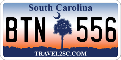 SC license plate BTN556