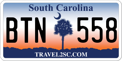 SC license plate BTN558