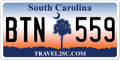 SC license plate BTN559