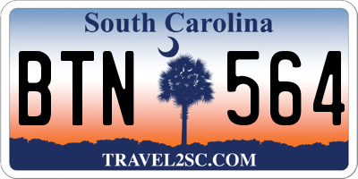 SC license plate BTN564