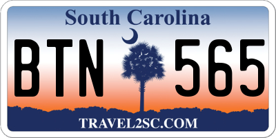 SC license plate BTN565