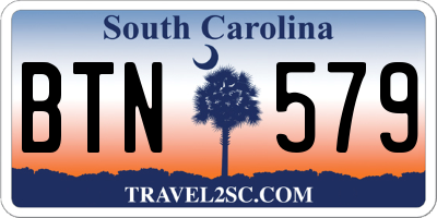 SC license plate BTN579