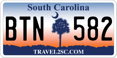 SC license plate BTN582