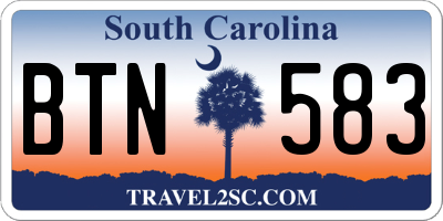 SC license plate BTN583