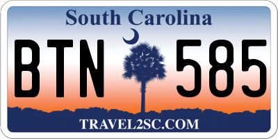 SC license plate BTN585