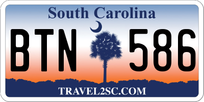 SC license plate BTN586