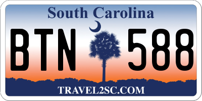 SC license plate BTN588