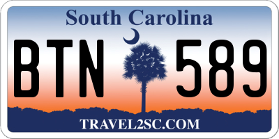 SC license plate BTN589