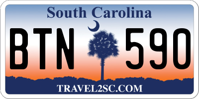 SC license plate BTN590