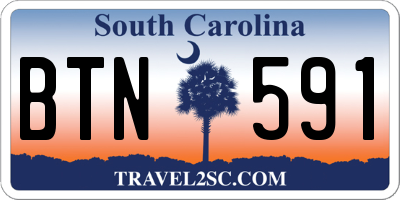 SC license plate BTN591