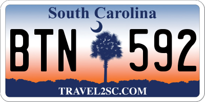 SC license plate BTN592