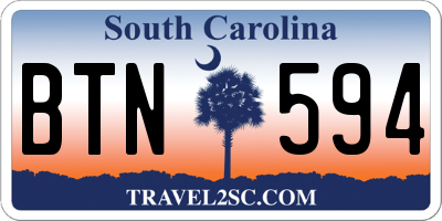 SC license plate BTN594