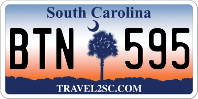 SC license plate BTN595