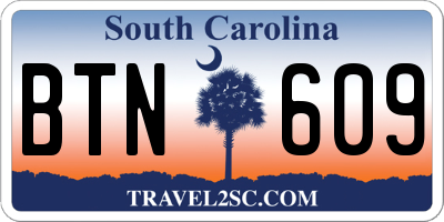 SC license plate BTN609