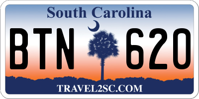 SC license plate BTN620