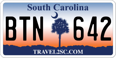 SC license plate BTN642