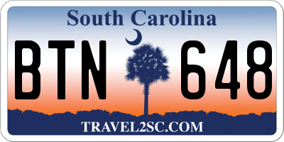 SC license plate BTN648