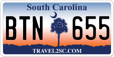 SC license plate BTN655
