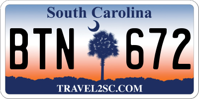 SC license plate BTN672