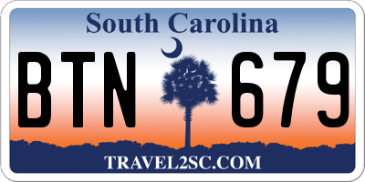 SC license plate BTN679