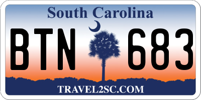 SC license plate BTN683
