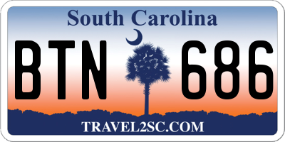 SC license plate BTN686