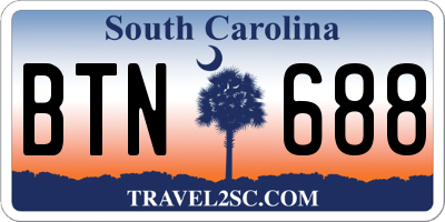 SC license plate BTN688