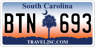 SC license plate BTN693