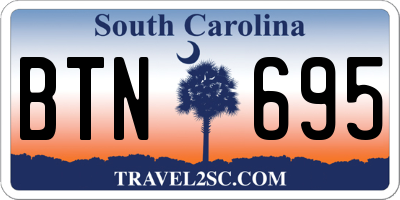 SC license plate BTN695