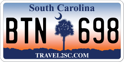 SC license plate BTN698