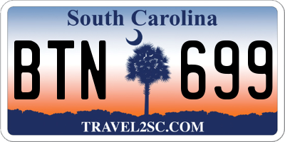 SC license plate BTN699