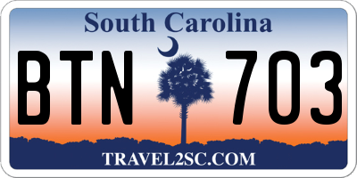 SC license plate BTN703