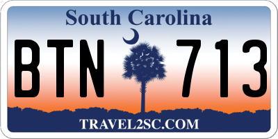 SC license plate BTN713