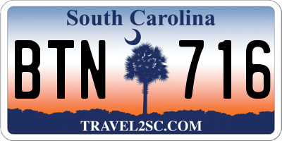 SC license plate BTN716